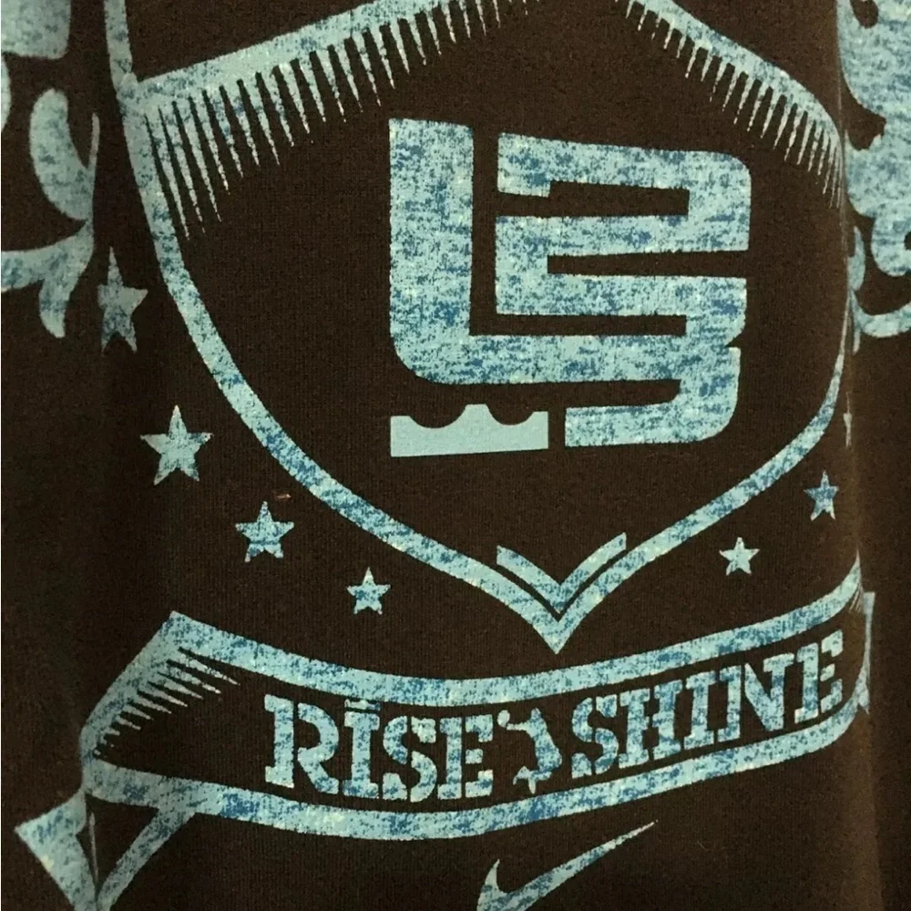 LEBRON JAMES NIKE SOLDIER “RISE AND SHINE” men's size Ig black Dri Fit tshirt